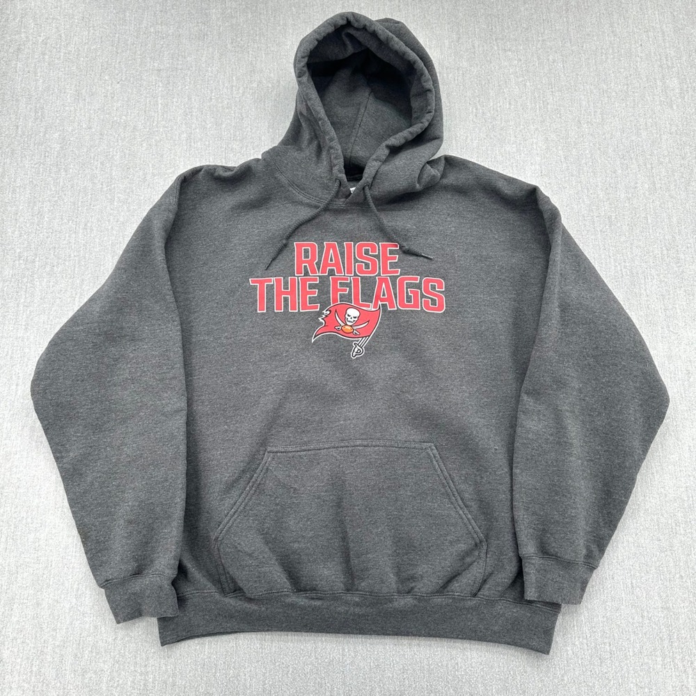 Tampa Bay Buccaneers Hoodie Men's XL NFL Apparel Charcoal Gray Graphic Pullover